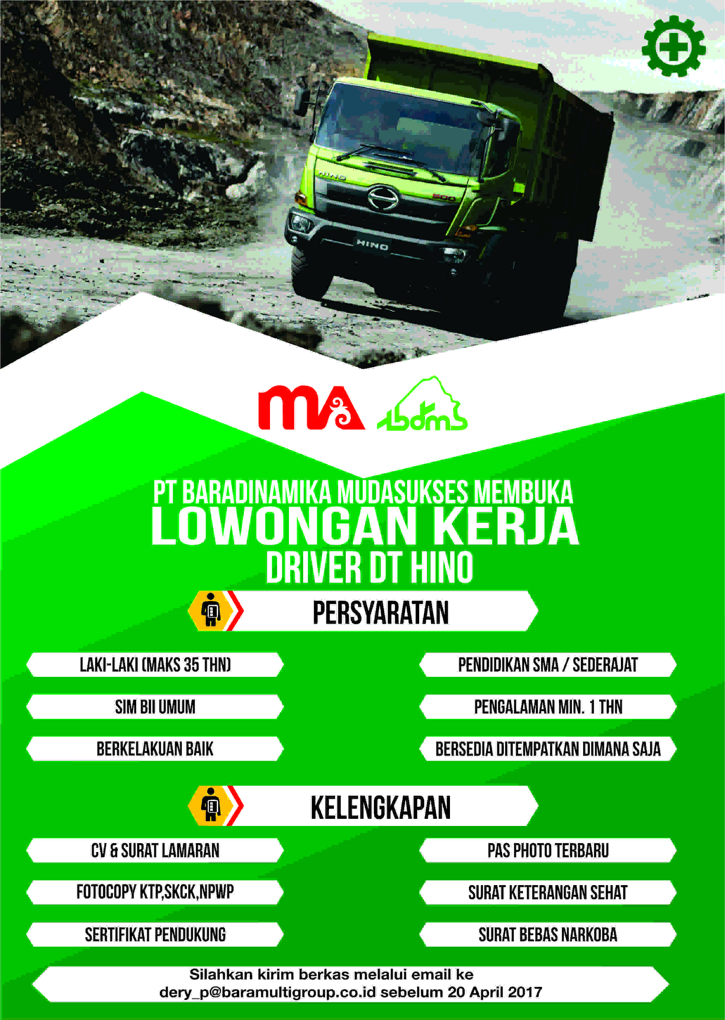LOKER PT.MA Tbk. - PT. BDMS April 2017