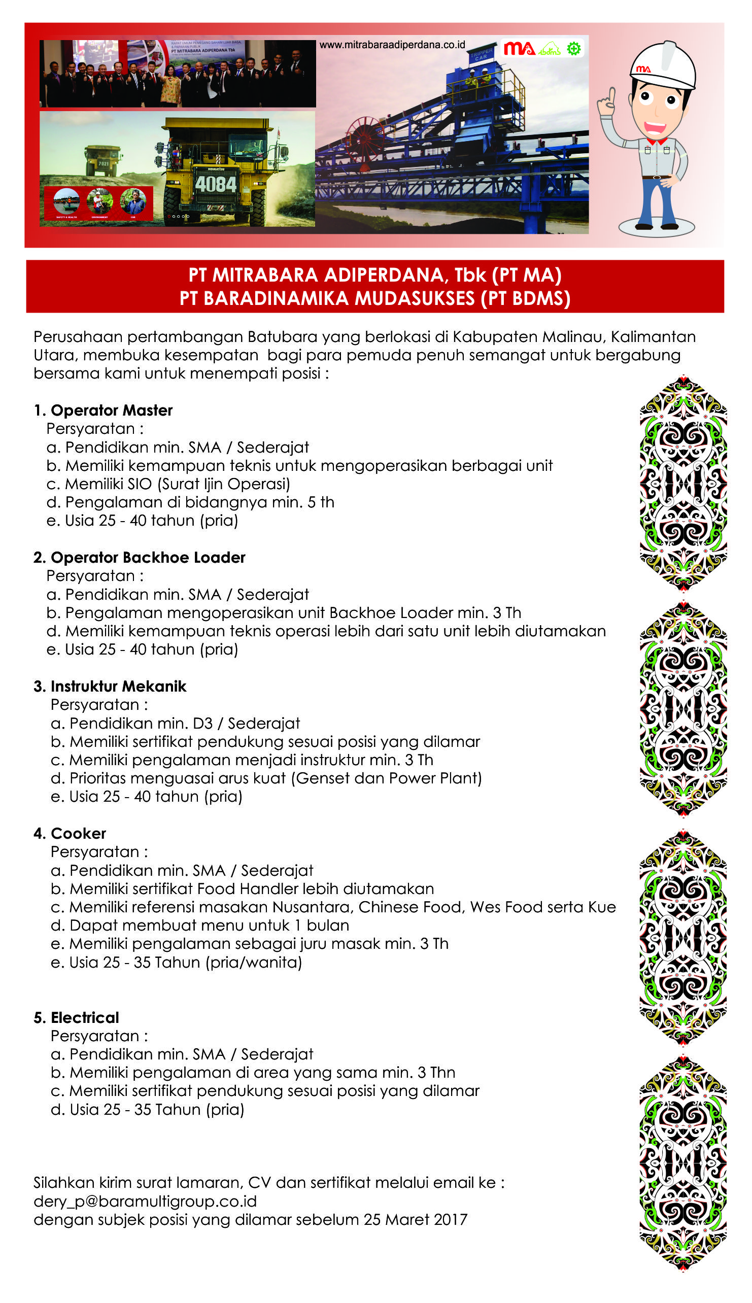 LOKER PT MA & BDMS 2017