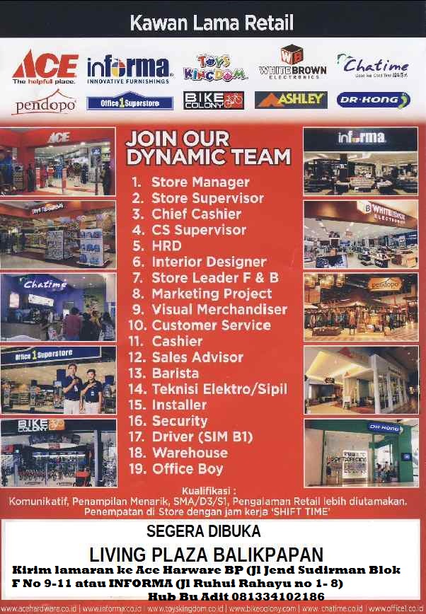 LOWONGAN LIVING PLAZA BALIKPAPAN