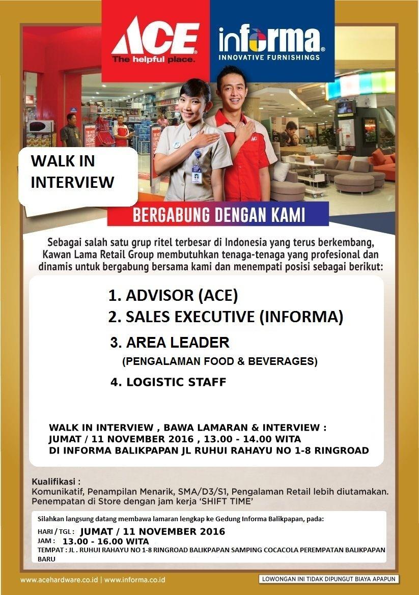 WALKIN INTERVIEW DI INFORMA BPN 11 NOV 2016